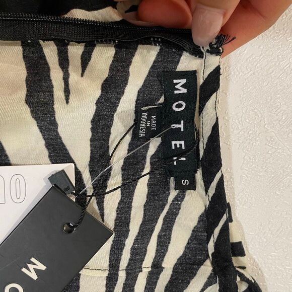 Motel Rocks Zebra Print Slip Dress Size Small NWT Y2K Mini - Picture 3 of 5